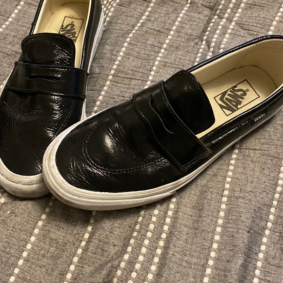 Vans Shoes - Patent Leather Vans Slide Ons